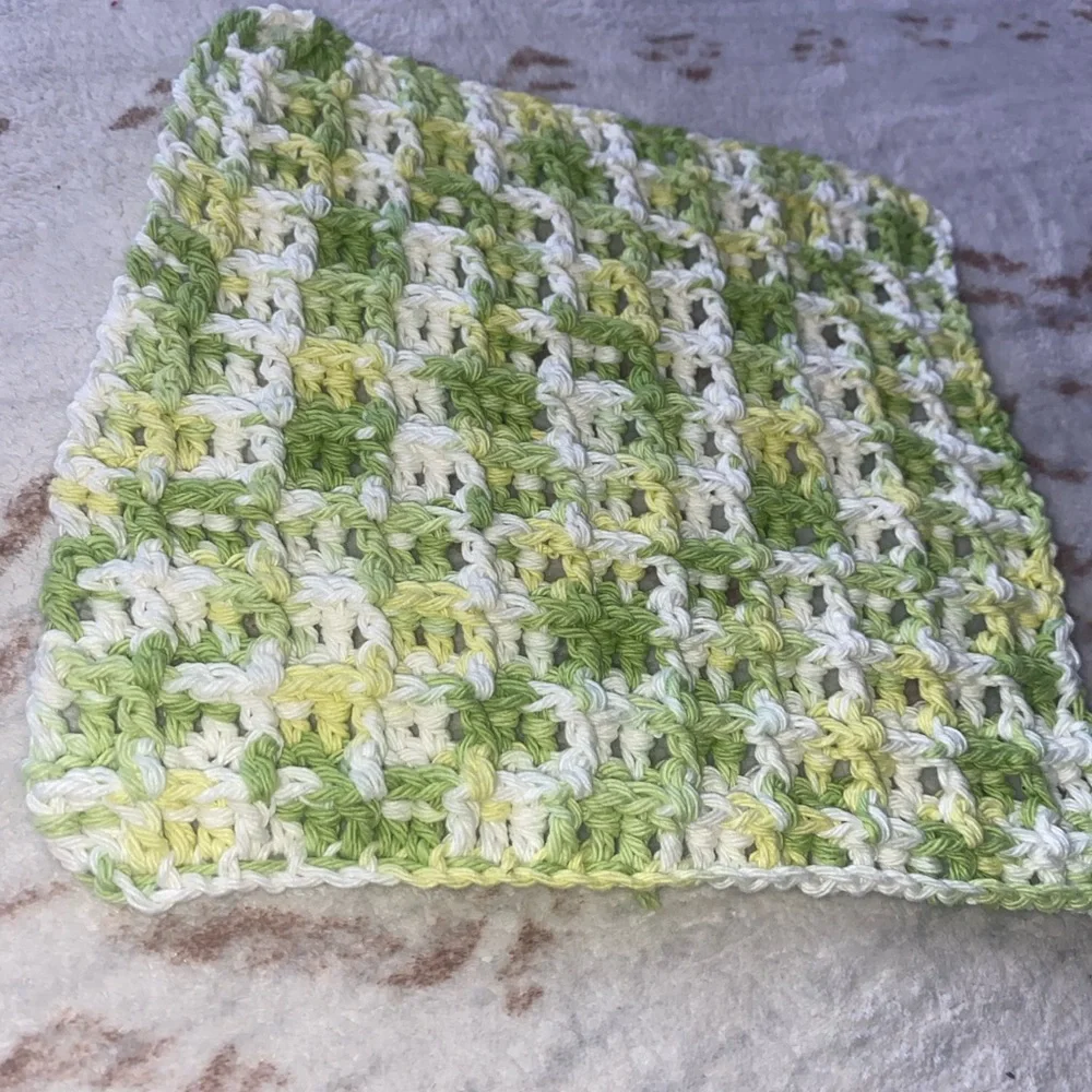 Extra Large Handmade Waffle Stitch 9x9 Dishcloth 100% Cotton Durable Cloth 2pk